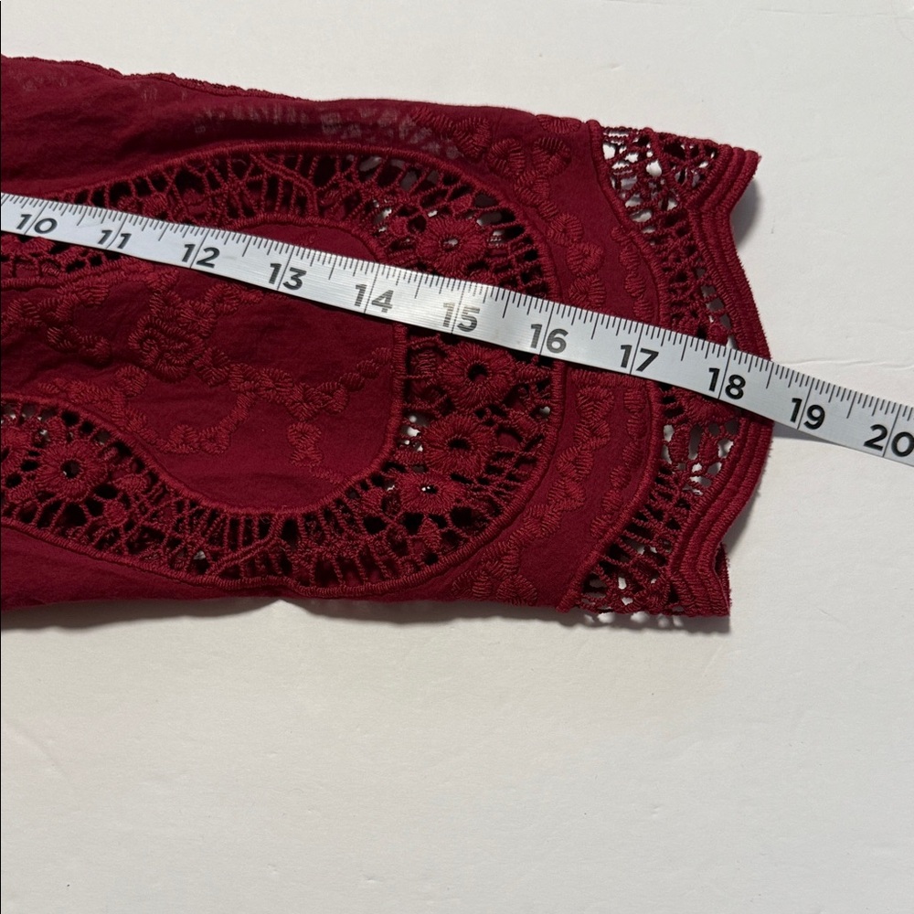 Soft Surroundings Trella Intricate Eyelet Burgundy Lace Women's Tunic Cotton XL - Picture 13 of 14